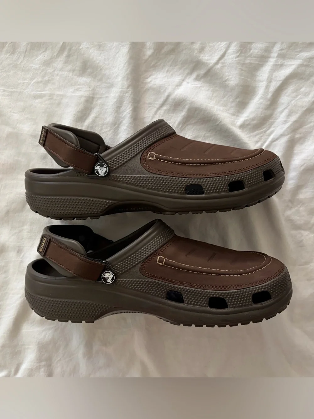 CROCS Men's Sz 11 Classic Yukon Vista II LiteRide Clogs Adj Heel Straps NWOT!